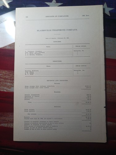 1906 raro rapporto della