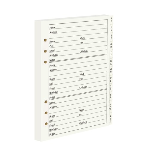 Pagine ricarica rubrica con - pagine,